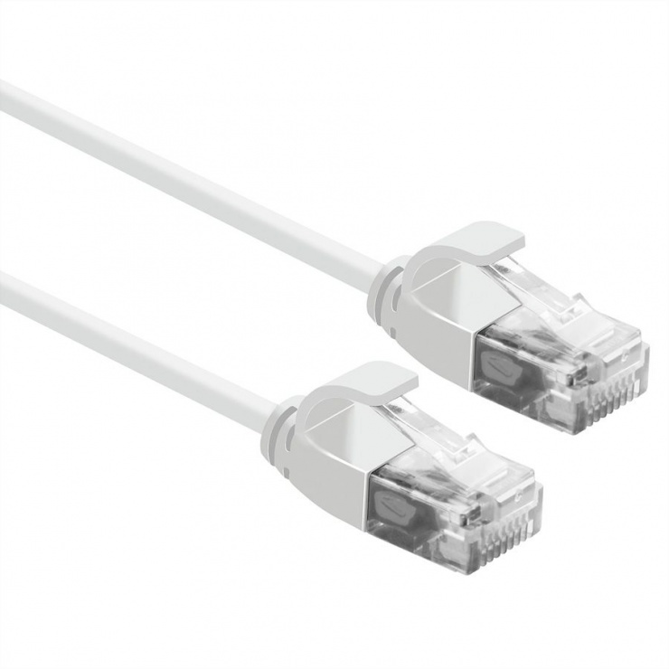 Cablu de retea Slim cat 6A UTP LSOH 0.15m Alb, Roline 21.15.0978 conectica.ro