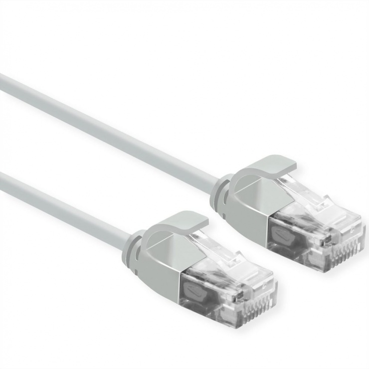 Cablu de retea Slim cat 6A UTP LSOH 0.3m Gri, Roline 21.15.3901 0.3m imagine noua 2022