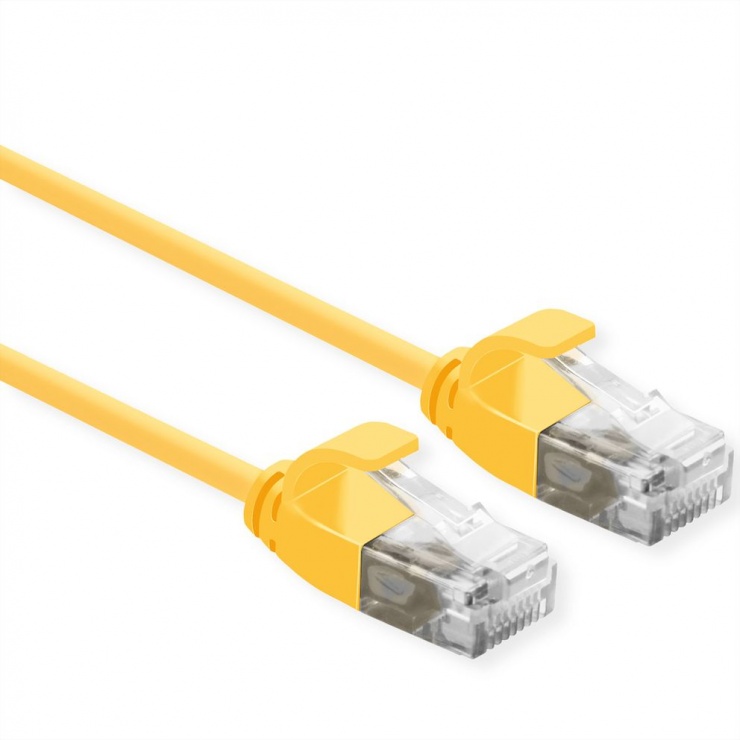 Cablu de retea Slim cat 6A UTP LSOH 0.3m Galben, Roline 21.15.3921 conectica.ro