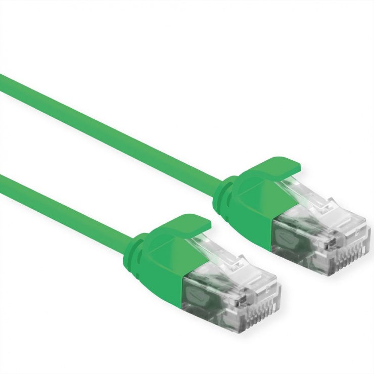 Cablu de retea Slim cat 6A UTP LSOH 0.3m Verde, Roline 21.15.3931 conectica.ro