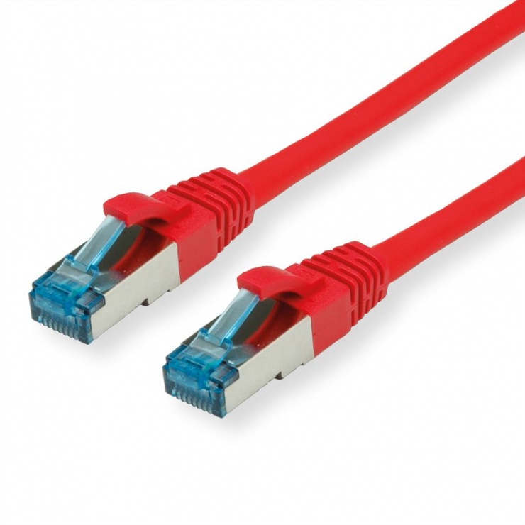 Cablu de retea SFTP cat 6A 0.3m Rosu, Value 21.99.1924 conectica.ro