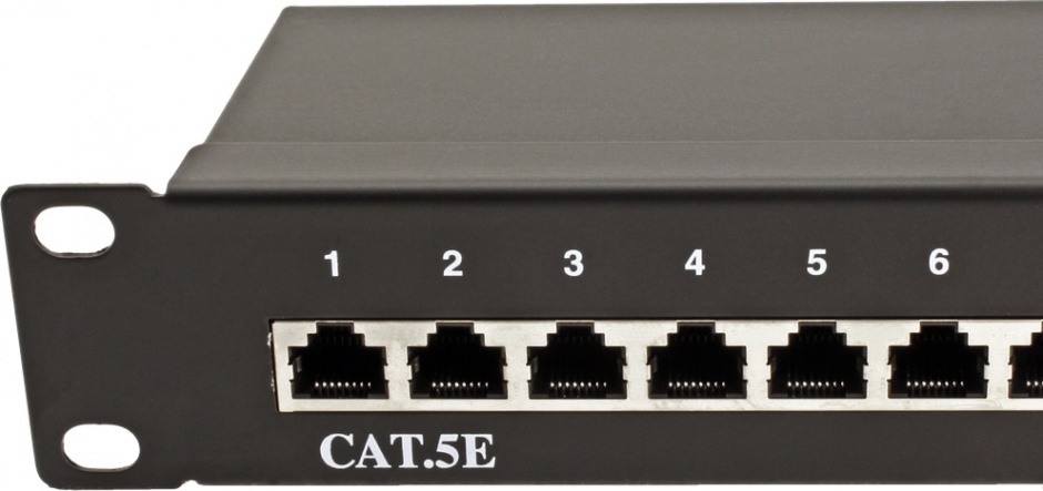 Patch Panel Value STP Cat.5e 24 porturi, ecranat, negru 26.99.0328 imagine noua