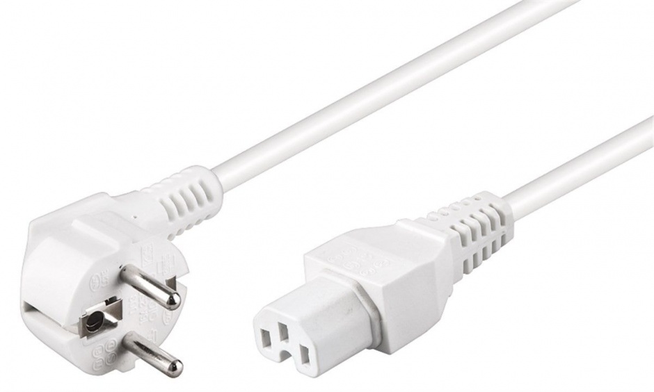 Cablu de alimentare iec c15 2m alb, goobay 30370