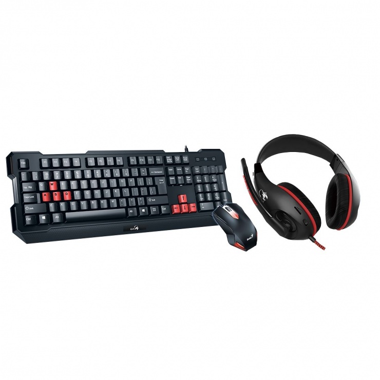 Kit gaming 3 in 1 fir tastatura kmh-200 + mouse kmh-200 + casti hs-g500, genius