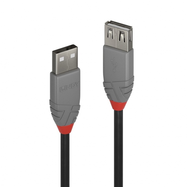 Cablu prelungitor USB 2.0 T-M 3m Anthra Line, Lindy L36704 2.0