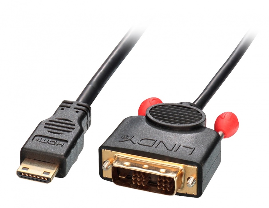 Cablu Mini HDMI la DVI-D 2m, Lindy L41177 2m imagine noua 2022