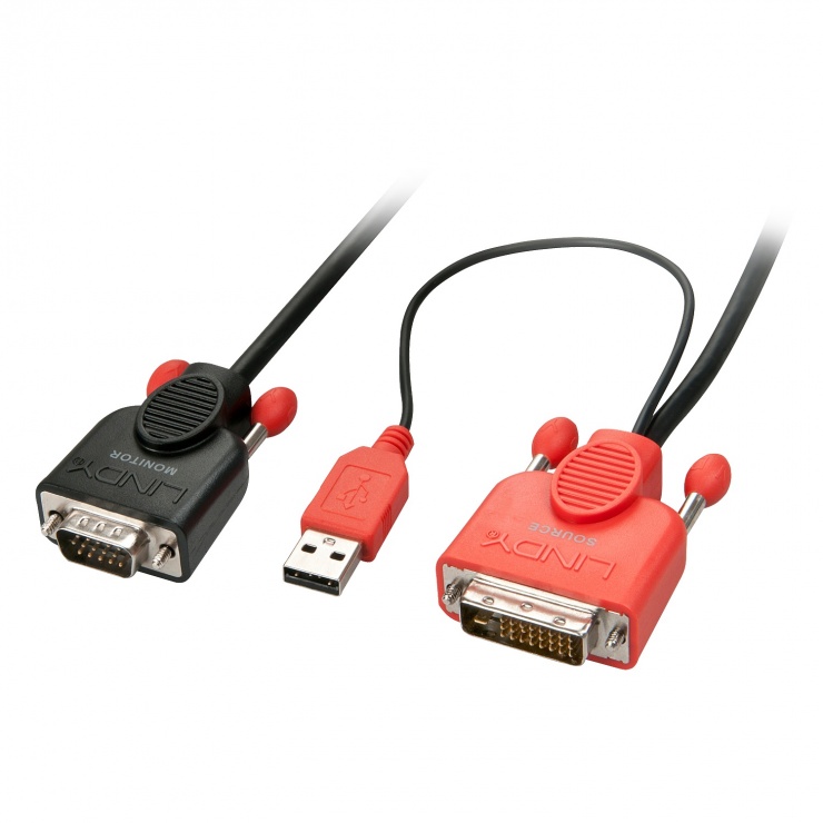 Cablu dvi-d la vga activ t-t 1m negru, lindy l41430