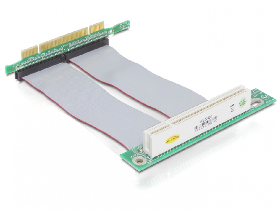 Riser card PCI angled 90 left insertion with 13 cm cable, Delock 41779 conectica.ro