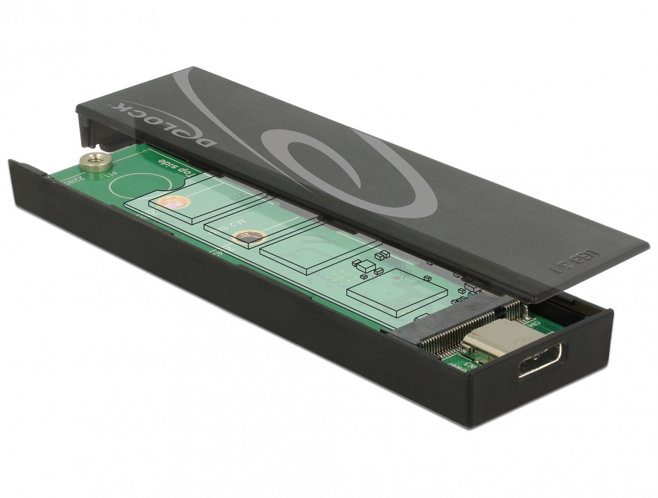 Rack extern toolless M.2 SSD 42/60/80 mm la USB 3.1 tip C Gen 2, Delock 42597 conectica.ro imagine noua 2022