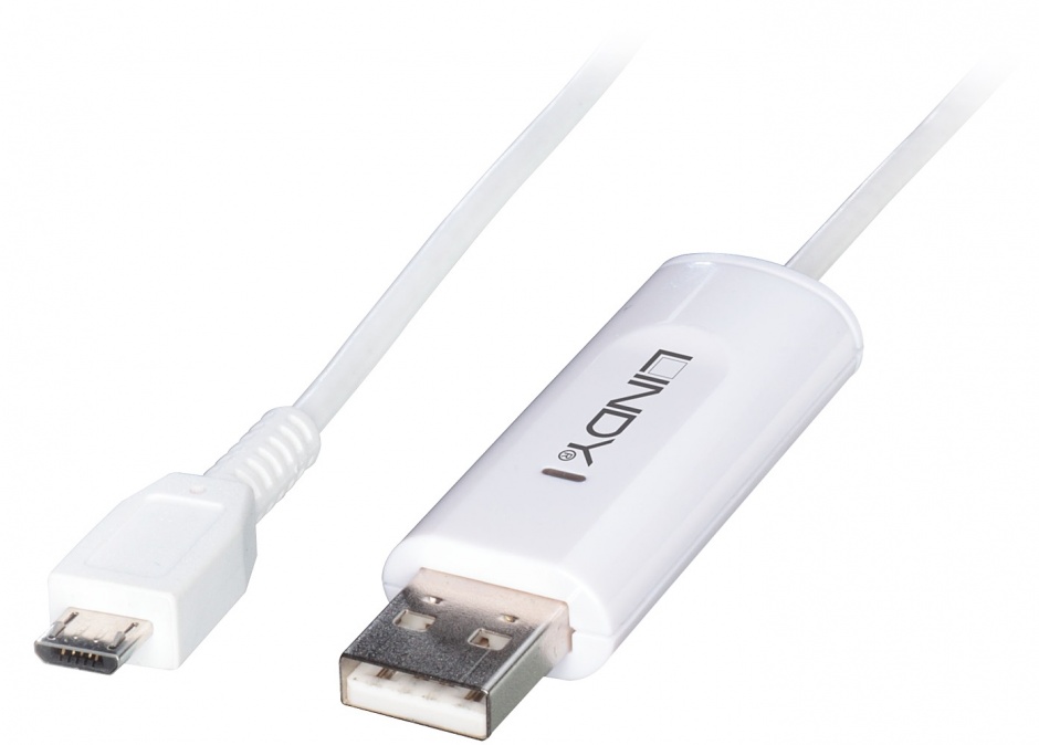 Cablu usb la micro usb android os mirroring & km sharing 1.2m, lindy l42613
