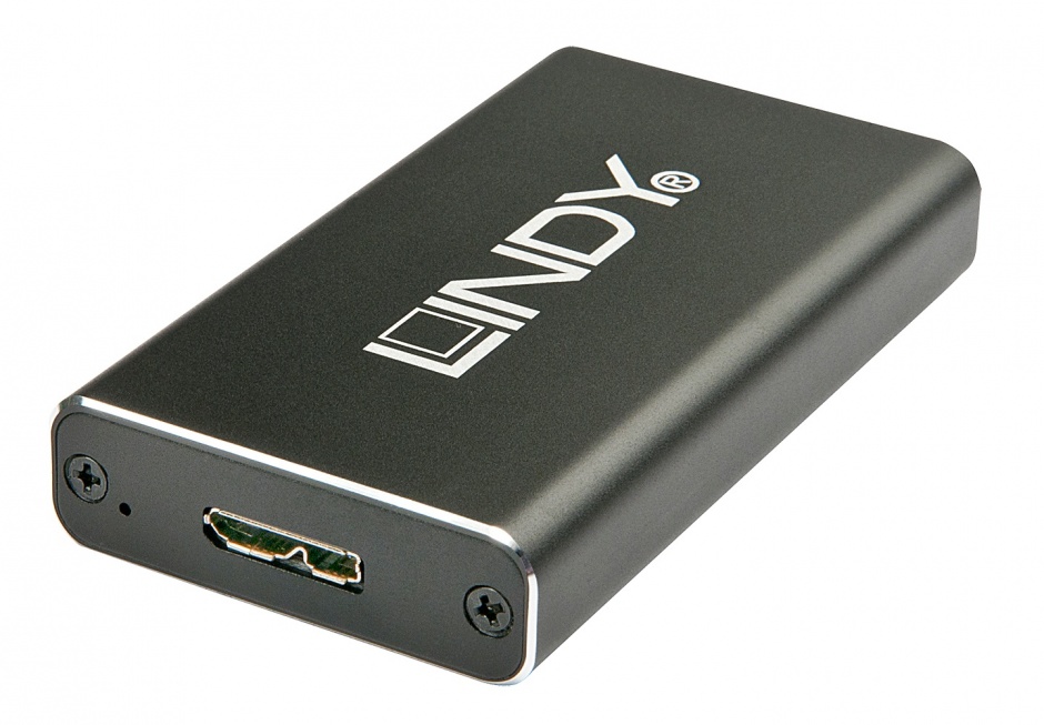 Rack extern usb 3.0 la msata aluminiu, lindy l43117