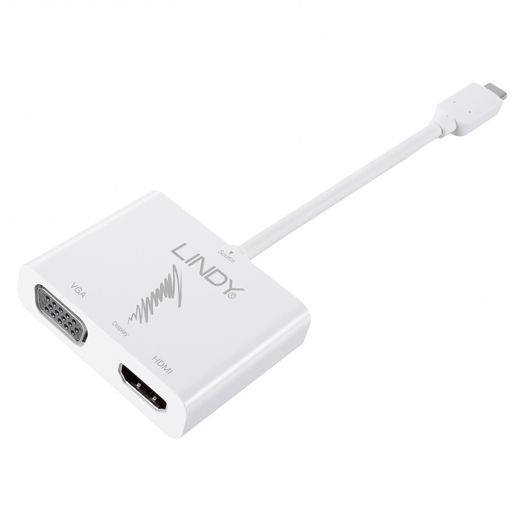 Adaptor USB 3.1 tip C la 4K HDMI & VGA MST/SST, Lindy L43179 3.1 imagine noua tecomm.ro