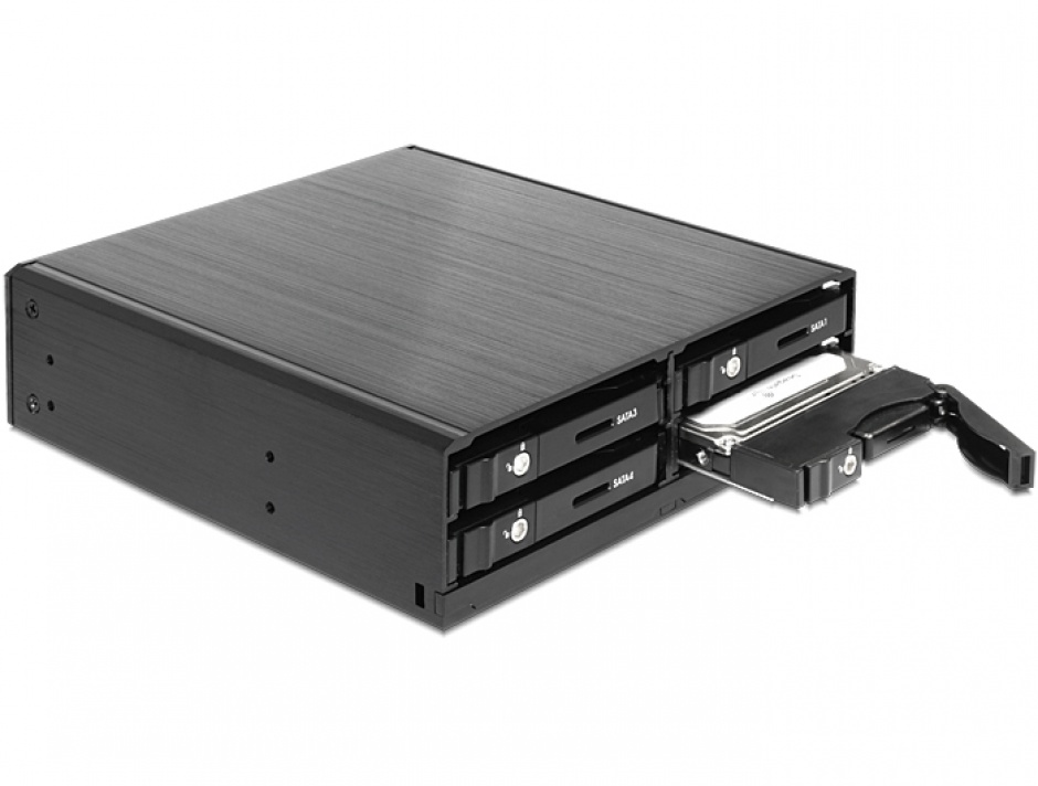 Rack Mobil pentru 4 x HDD SATA/SSD 2.5″, Delock 47220 conectica.ro imagine noua 2022