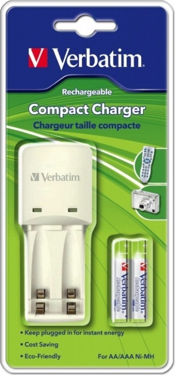 Incarcator verbatim aa/aaa lr6/lr3 priza eu + 2 acumulatori aaa (r3) 930mah