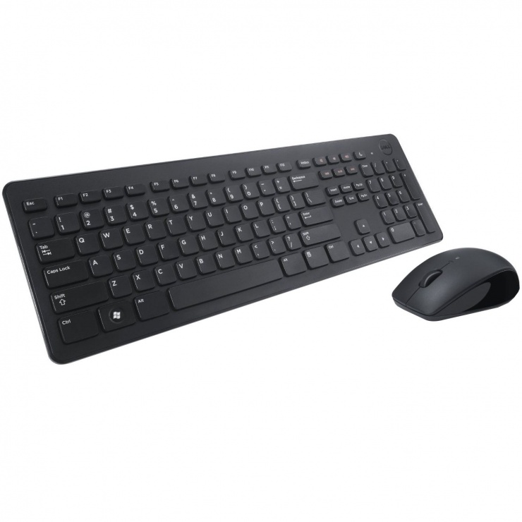 Kit tastatura si mouse wireless KM636 Negru, Dell 580-ADFW imagine noua