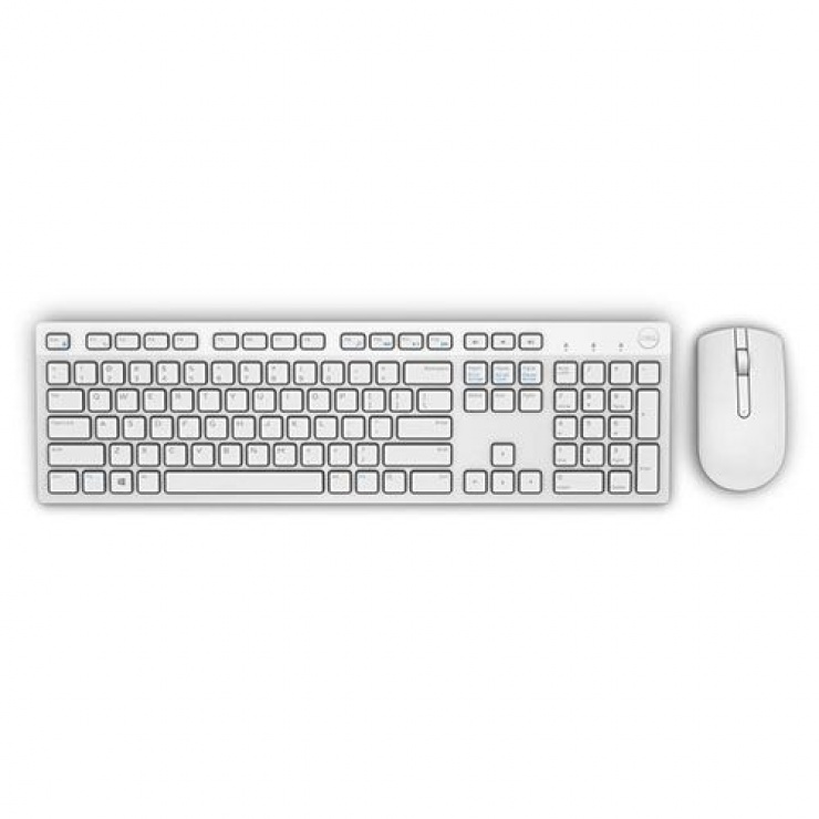 Kit tastatura si mouse wireless KM636 Alb, Dell 580-ADGF imagine noua