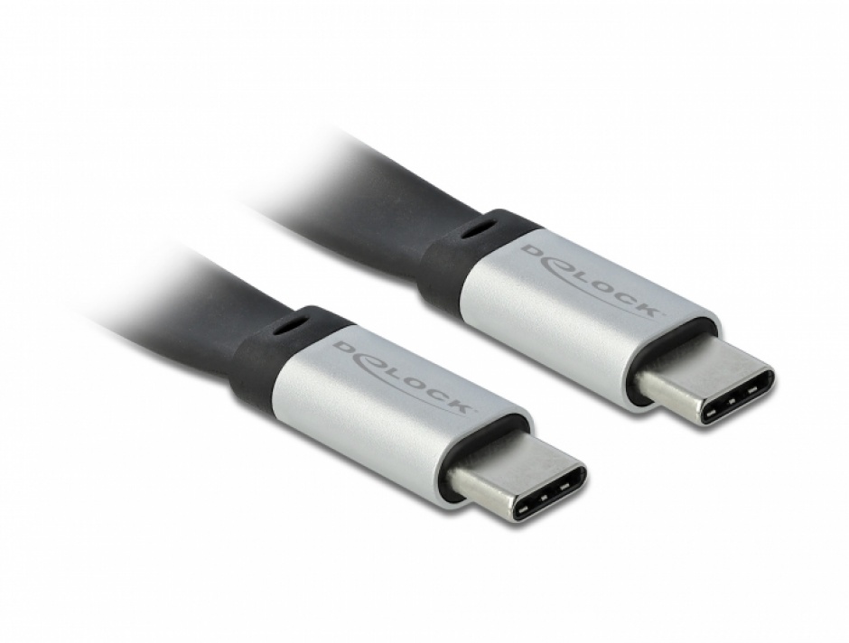 Cablu USB 3.2-C Gen 2 FPC Flat Ribbon PD 3A E-Marker 22cm, Delock 85926 imagine noua