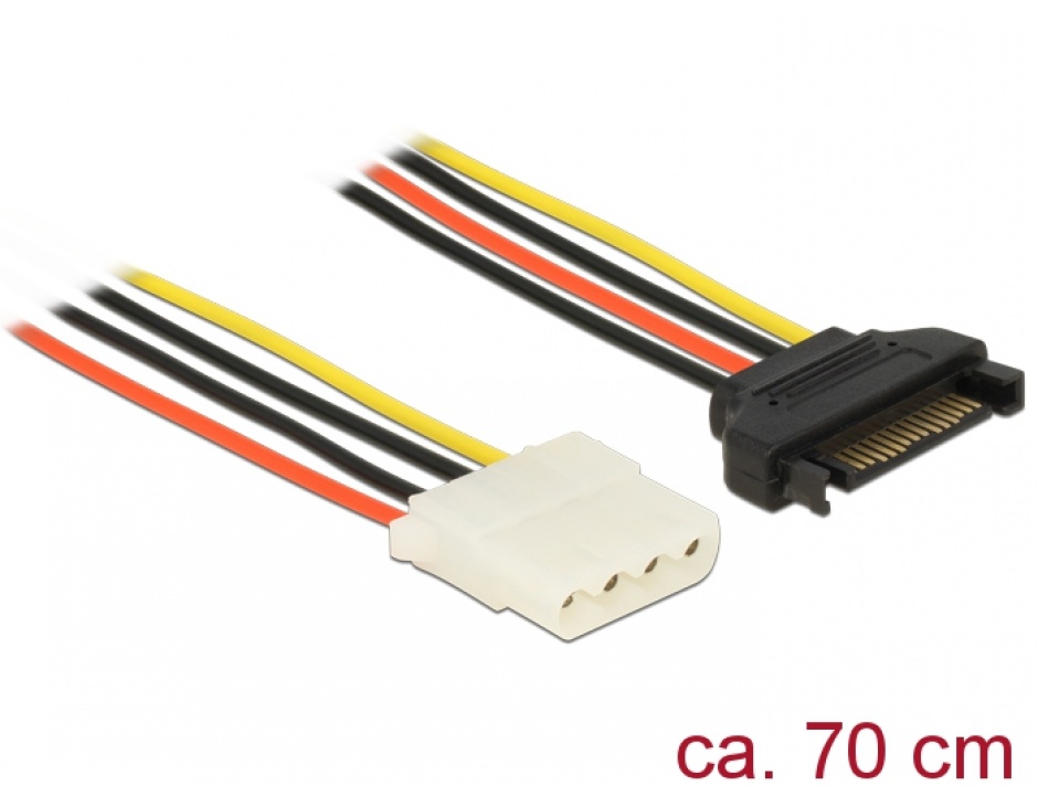 Cablu de alimentare sata la molex t-m 70cm, delock 60138