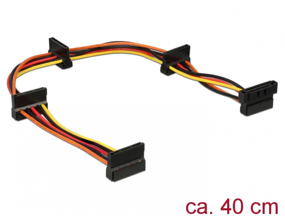 Cablu de alimentare SATA la 4 x SATA 15 pini 40cm, Delock 60141
