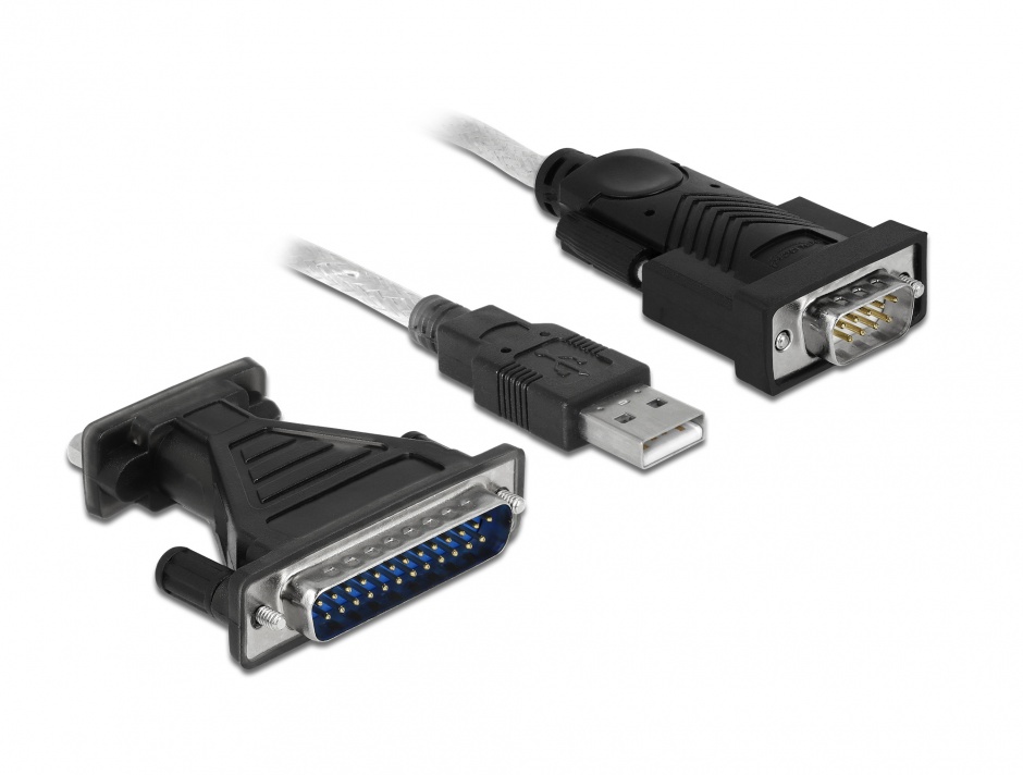 Cablu USB la Serial RS232 FTDI 1.8m, Delock 61308 conectica.ro