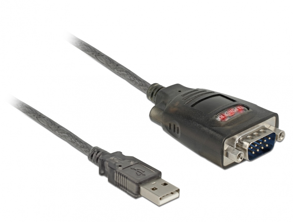 Cablu USB la Serial RS232 FTDI 1m, Delock 61364 imagine noua