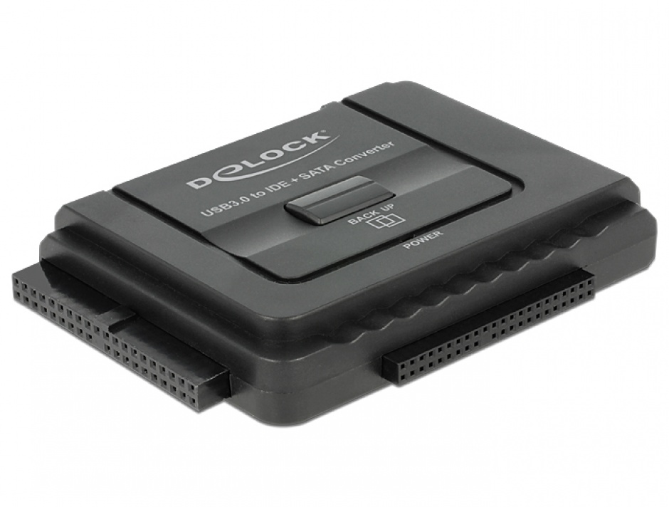 Adaptor portabil USB 3.0 la SATA III/IDE 40 pini/44 pini Functie Back-up, Delock 61486 imagine noua
