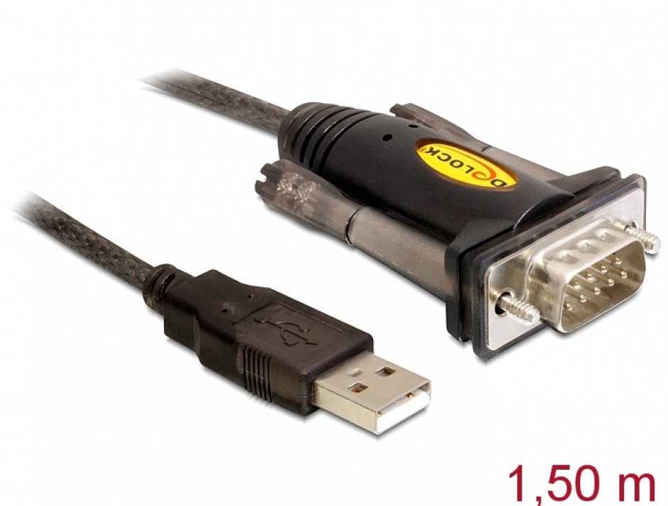 Cablu USB la Serial DB9 RS232 1.5m, Delock 61856 imagine noua