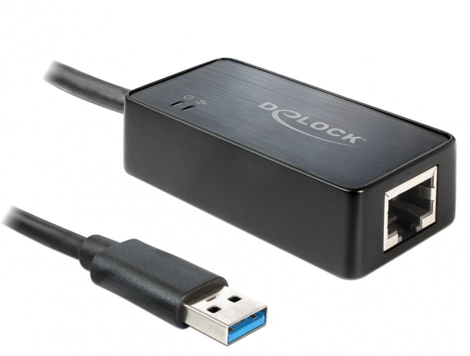 Adaptor USB 3.0 la Gigabit LAN Negru, Delock 62121 conectica.ro