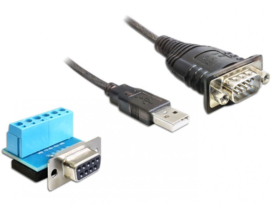 Cablu USB la Serial RS-422/485 0.8m, Delock 62406 conectica.ro