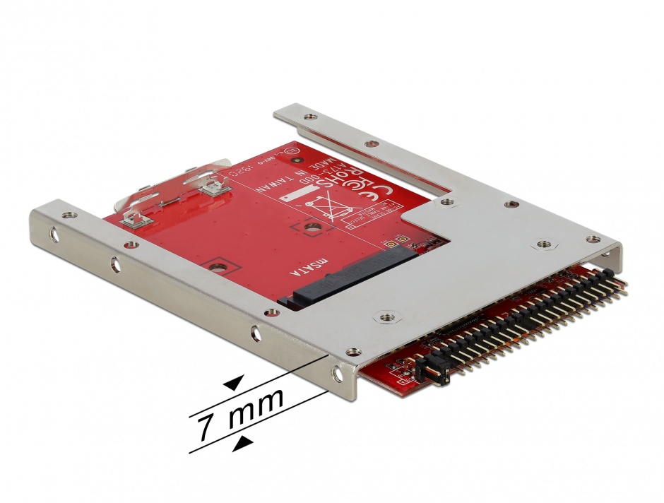 Convertor IDE 44 Pini la mSATA + frame 2.5″ (pana la 7 mm), Delock 62495 conectica.ro