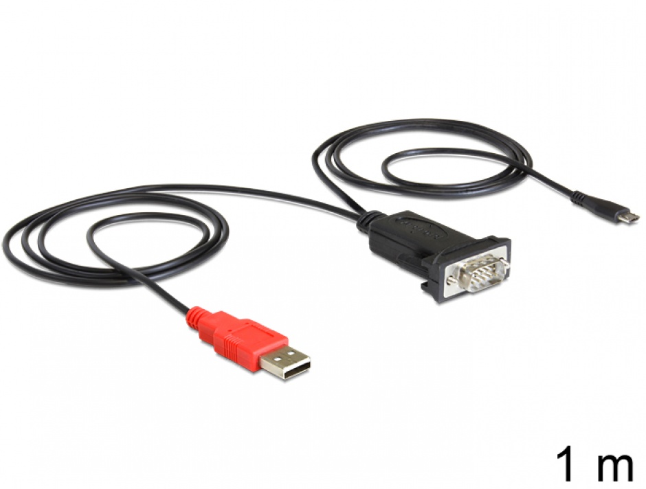 Adaptor Micro USB la Serial RS-232 pentru Android, Delock 62533
