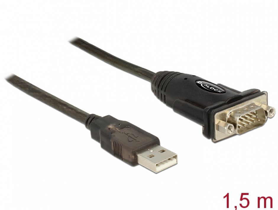 Adaptor USB la serial RS232 1.5m, Delock 62582 imagine noua