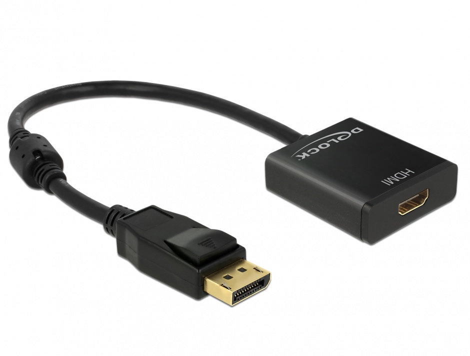 Adaptor Displayport la HDMI T-M 1.2 4K Activ Negru, Delock 62607 conectica.ro imagine noua tecomm.ro