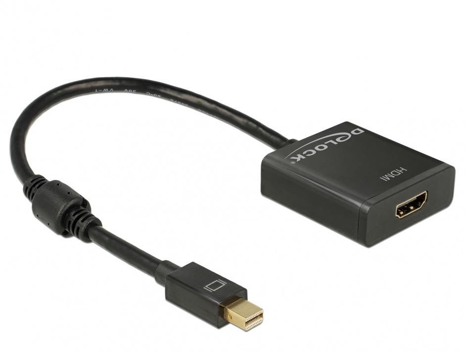 Adaptor mini Displayport la HDMI T-M 1.2 4K Activ Negru, Delock 62611 conectica.ro imagine noua tecomm.ro