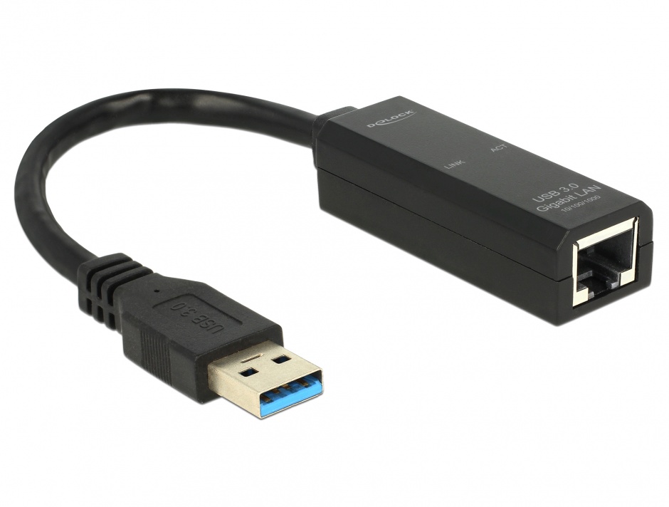 Adaptor USB 3.0 la Gigabit LAN 10/100/1000 Mb/s, Delock 62616 Delock conectica.ro imagine 2022 3foto.ro