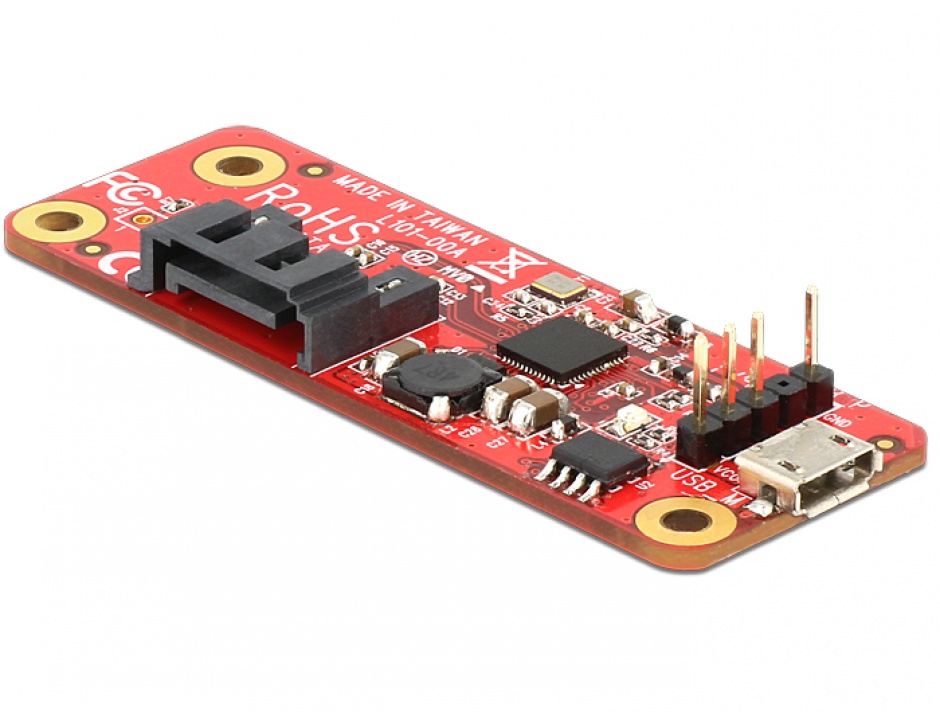 Convertor Raspberry Pi Micro USB-B la SATA 7 pini, Delock 62626 conectica.ro imagine noua 2022
