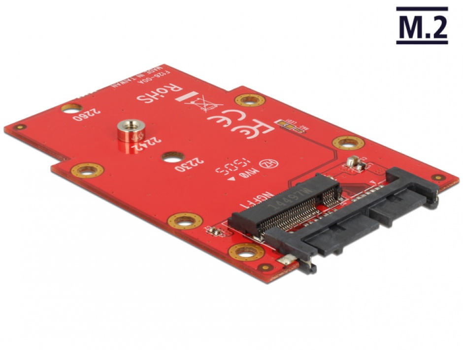 Adaptor micro SATA 16 pini 1.8″ la M.2 NGFF, Delock 62636