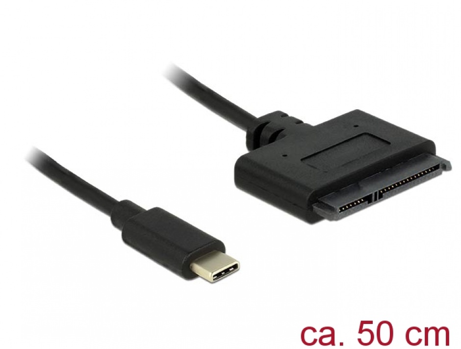 Adaptor USB tip C la SATA III 6 Gb/s 22 pini 2.5″ HDD/SSD, Delock 62673 imagine noua
