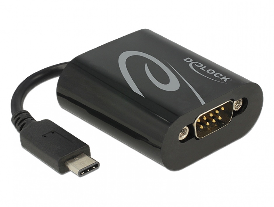 Adaptor USB tip C la Serial RS232, Delock 62740 conectica.ro