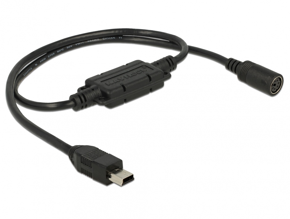 Cablu MD6 socket serial la Mini USB 52cm, Navilock 62878 imagine noua