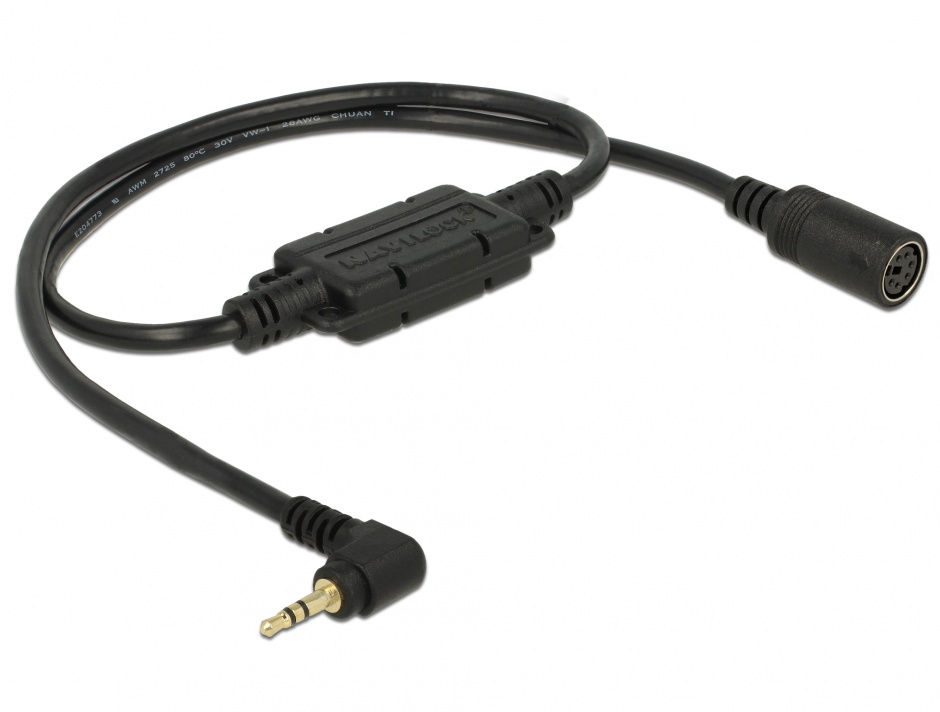 Cablu MD6 socket serial la jack 2.5 mm 3 pini 90° TTL (5 V) 52cm, Navilock 62886 imagine noua