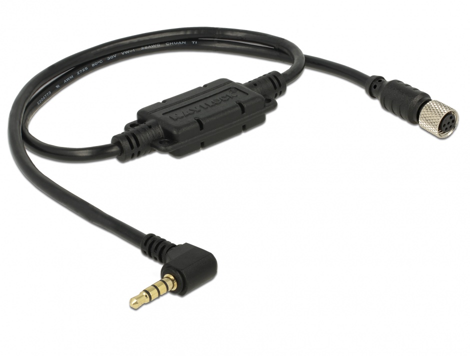Cablu M8 waterproof la jack 3.5 mm 4 pini 90° TTL (5 V), Navilock 62887 imagine noua