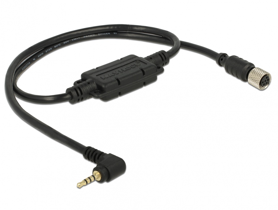 Cablu M8 waterproof la jack 2.5 mm 4 pini 90° TTL (5 V), Navilock 62888 imagine noua