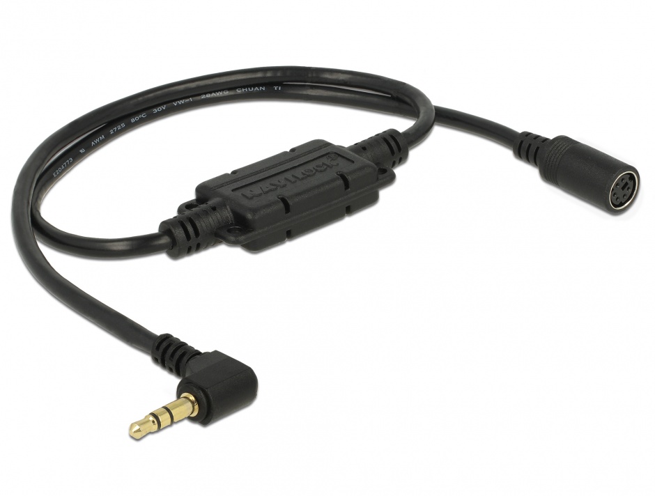 Cablu md6 socket serial la jack 3.5 mm 3 pini 90° lvttl (3.3 v) 52cm, navilock 62925