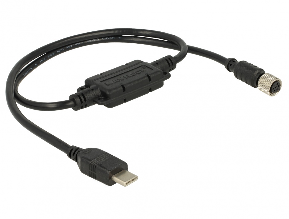 Cablu M8 waterproof la USB-C 2.0 M-T, Navilock 62940 conectica.ro imagine noua tecomm.ro