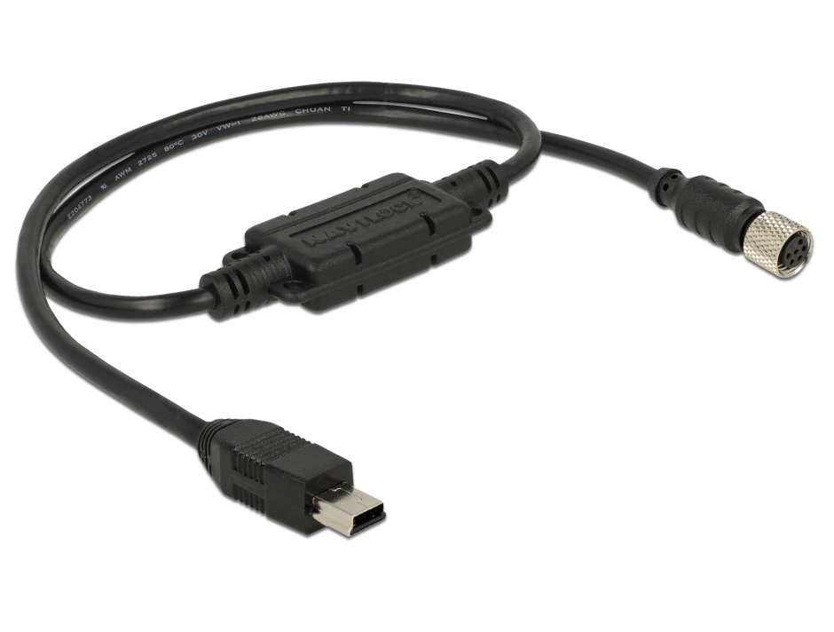 Cablu M8 waterproof la mini USB-B 2.0 M-T, Navilock 62943 imagine noua