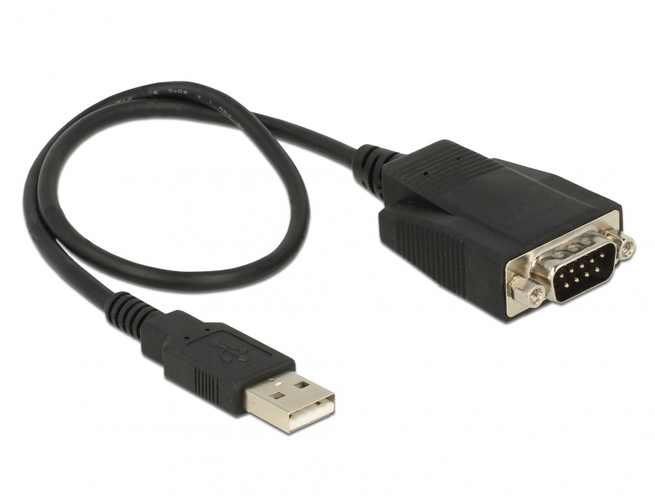 Adaptor USB la Serial RS-232 DB9 FTDI cu protectie ESD 35cm, Delock 62958 conectica.ro