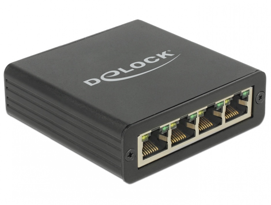 Adaptor USB 3.0 la 4 x Gigabit LAN, Delock 62966 conectica.ro imagine noua 2022