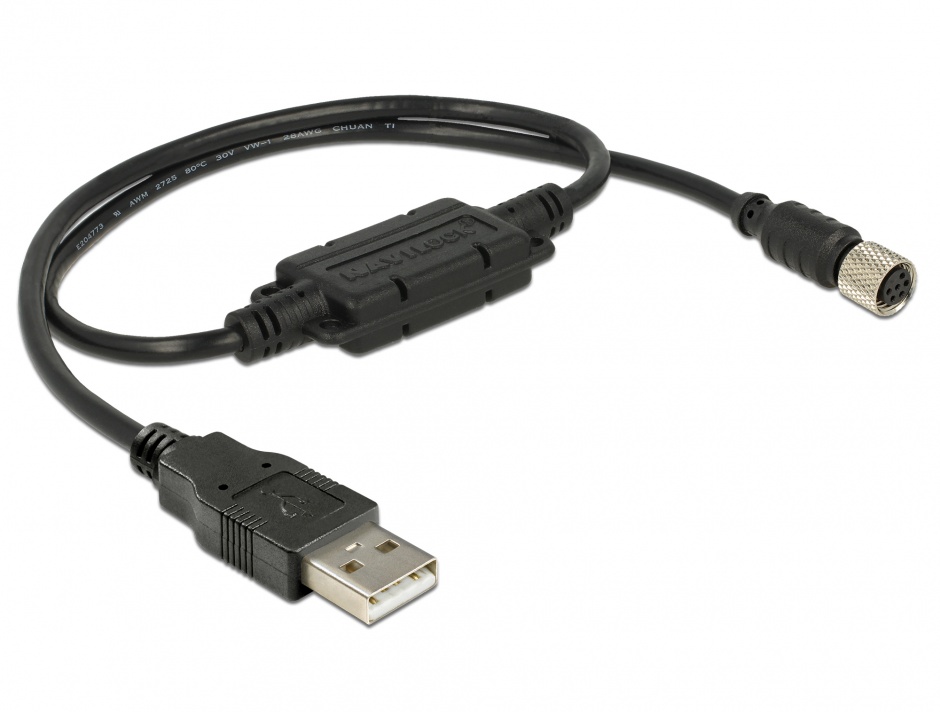 Cablu M8 waterproof la USB-A 2.0 M-T, Navilock 62970 imagine noua