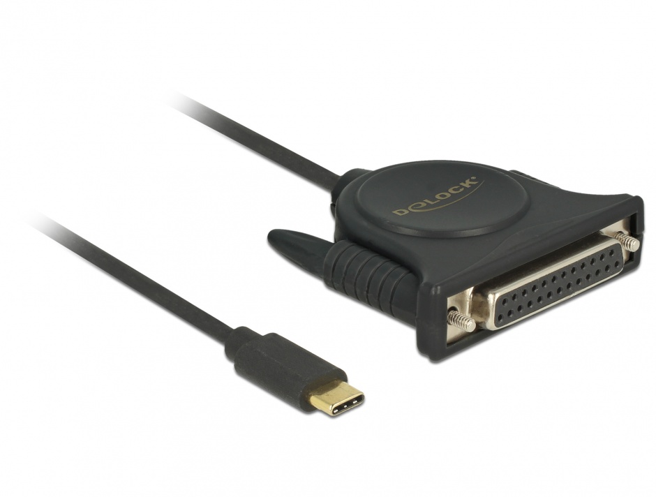 Adaptor USB tip C la paralel DB 25, Delock 62980 conectica.ro imagine noua 2022